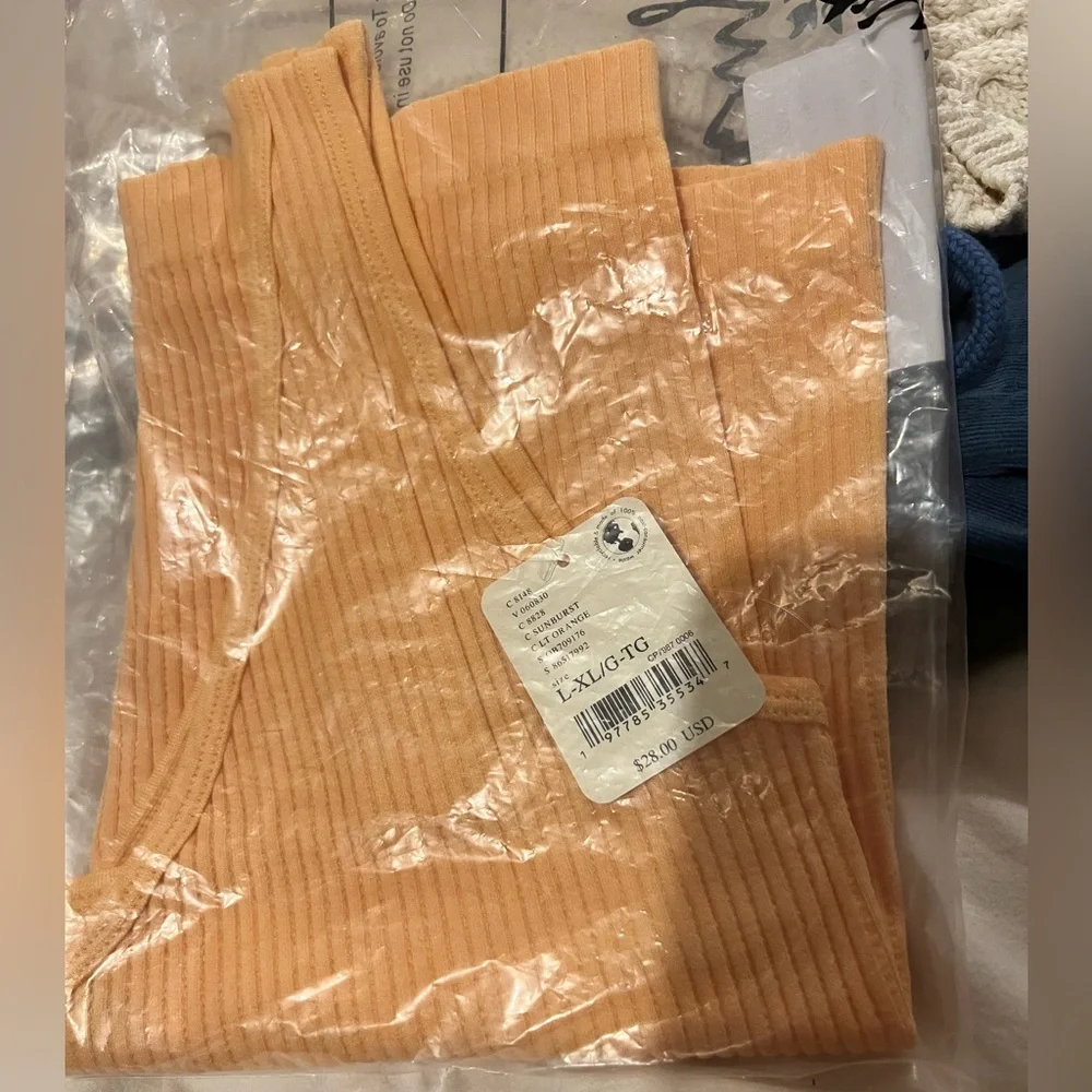 FP Movement by Free People Solid Rib Brami in Sunburst Lt Orange Size L/XL NWT - Picture 7 of 8